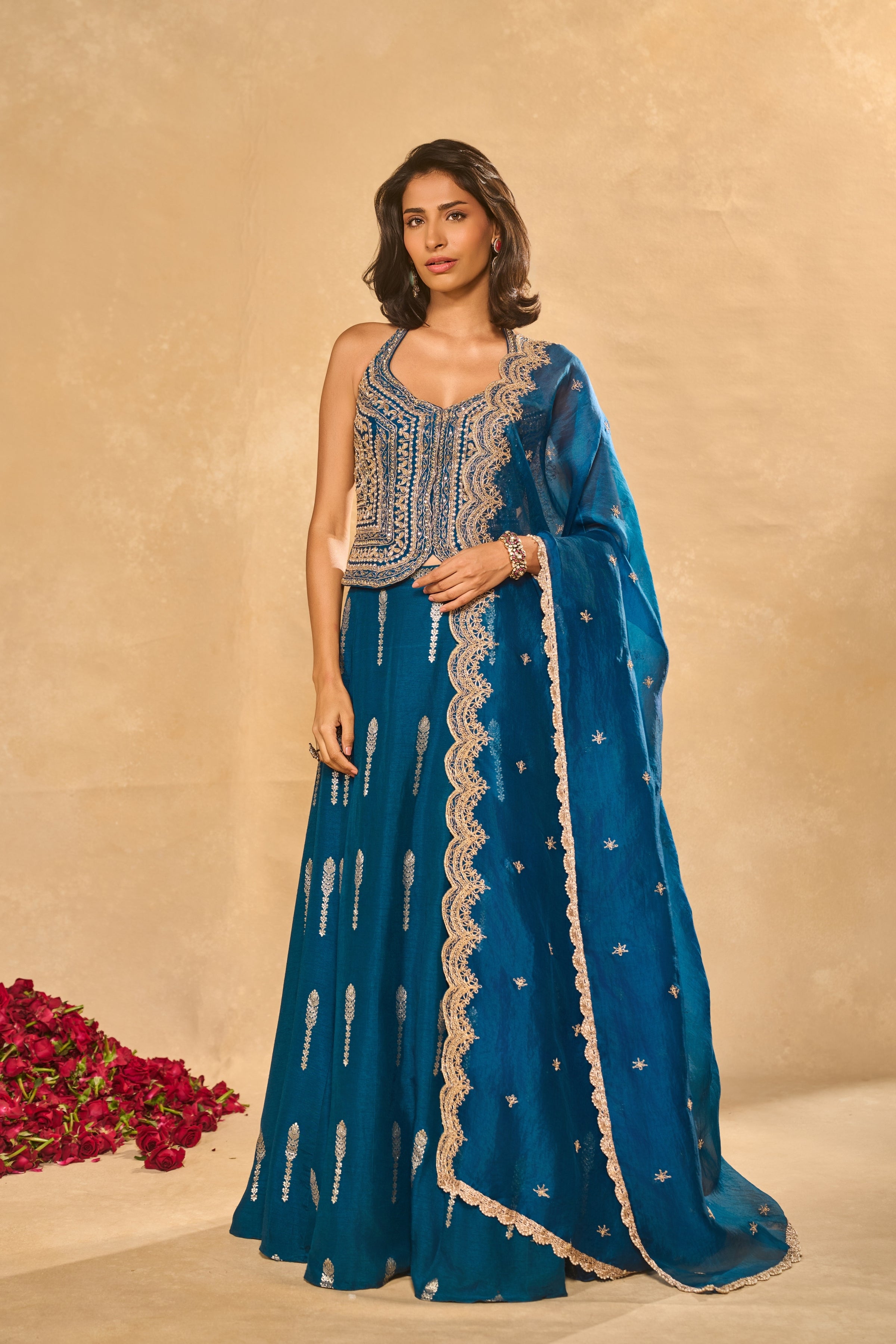 Blue Amal Lehenga Set