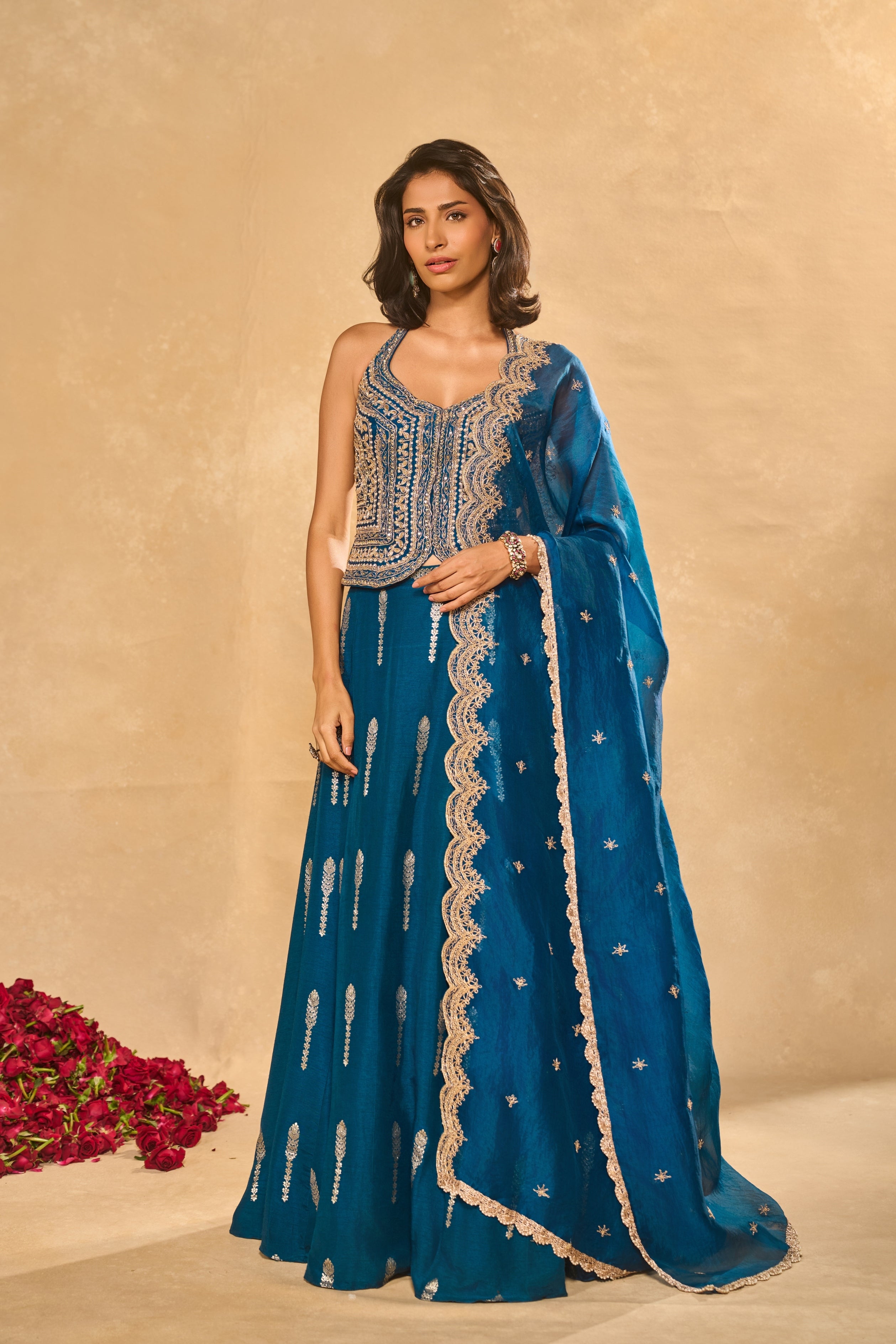 Blue Amal Lehenga Set