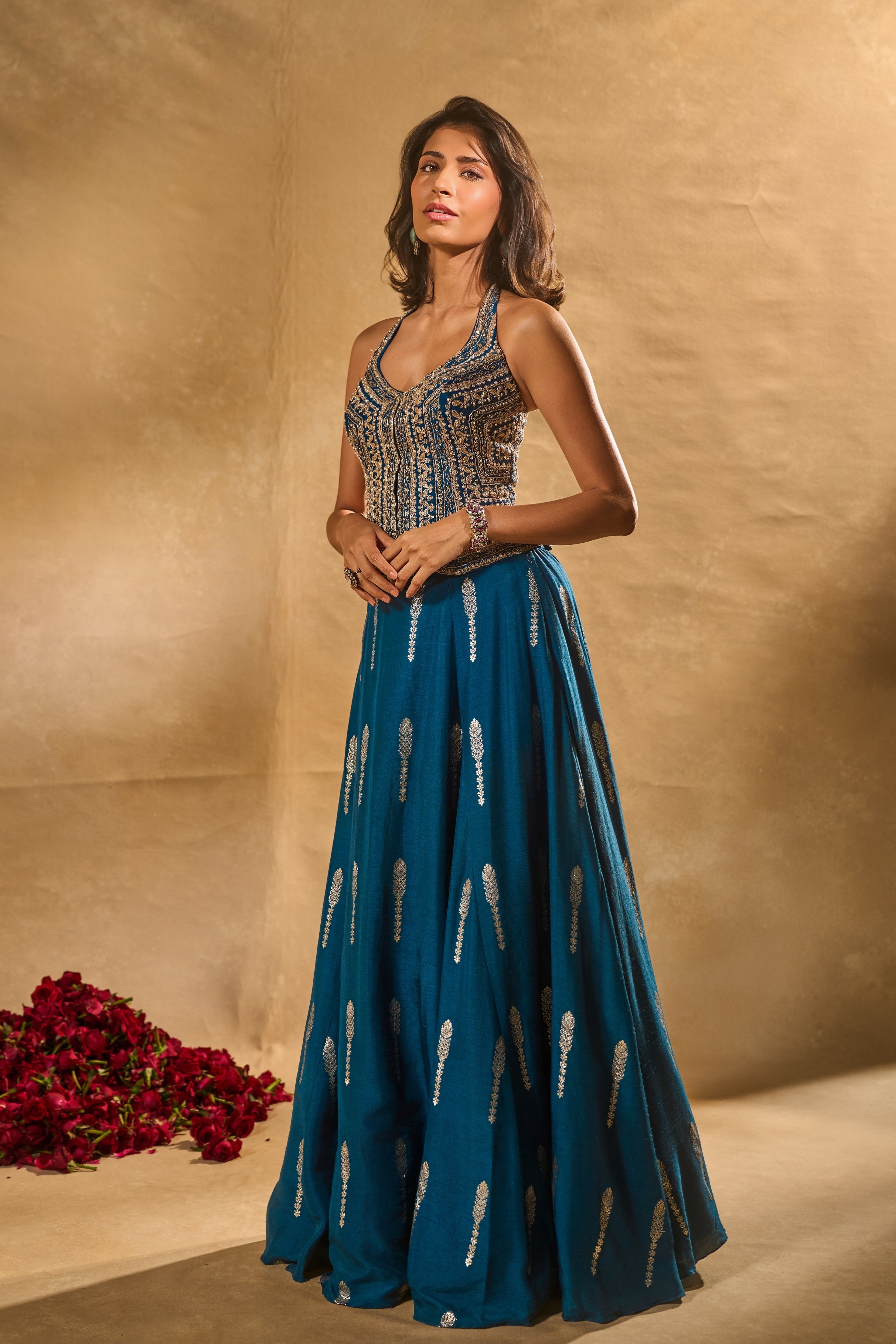 Blue Amal Lehenga Set