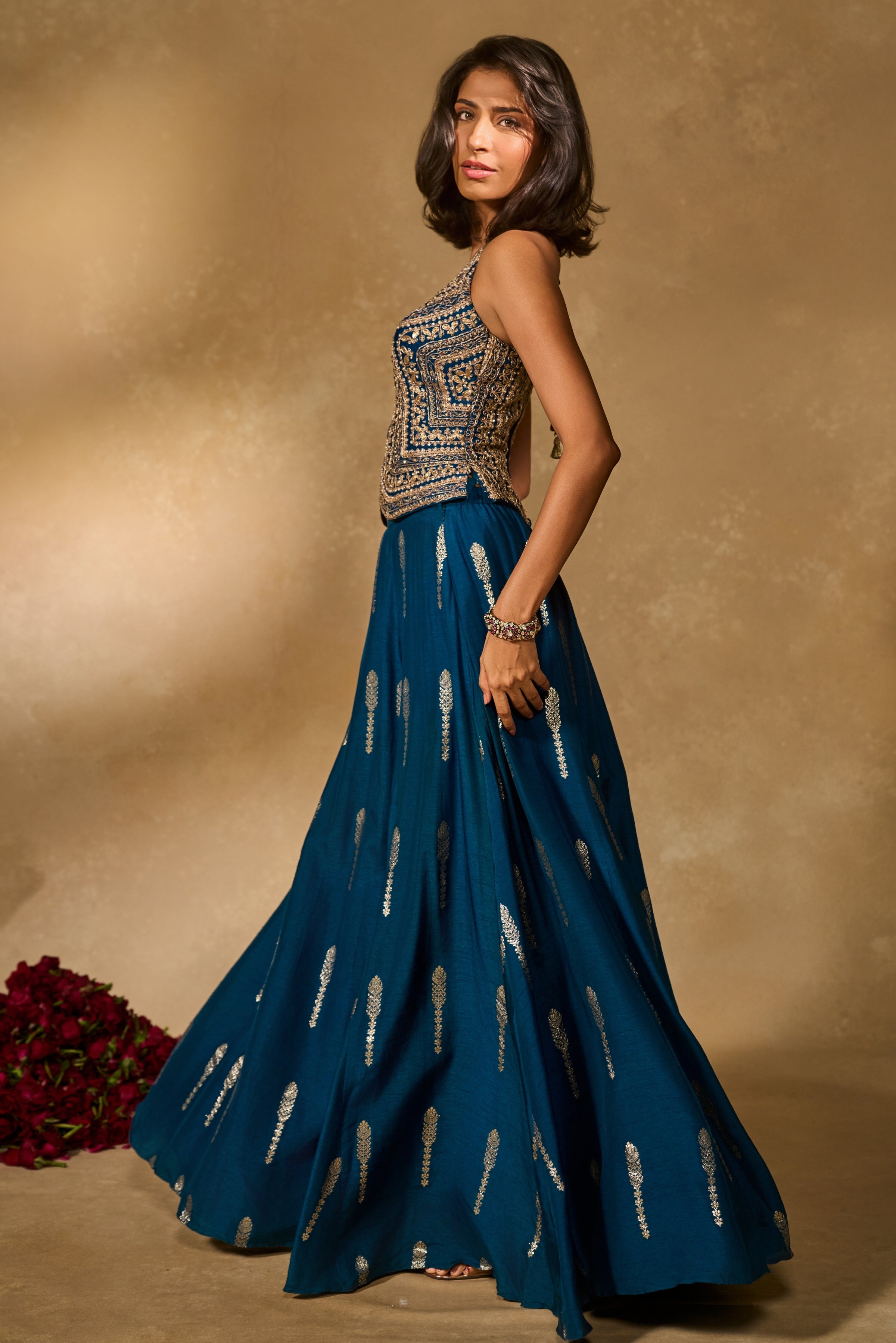 Blue Amal Lehenga Set