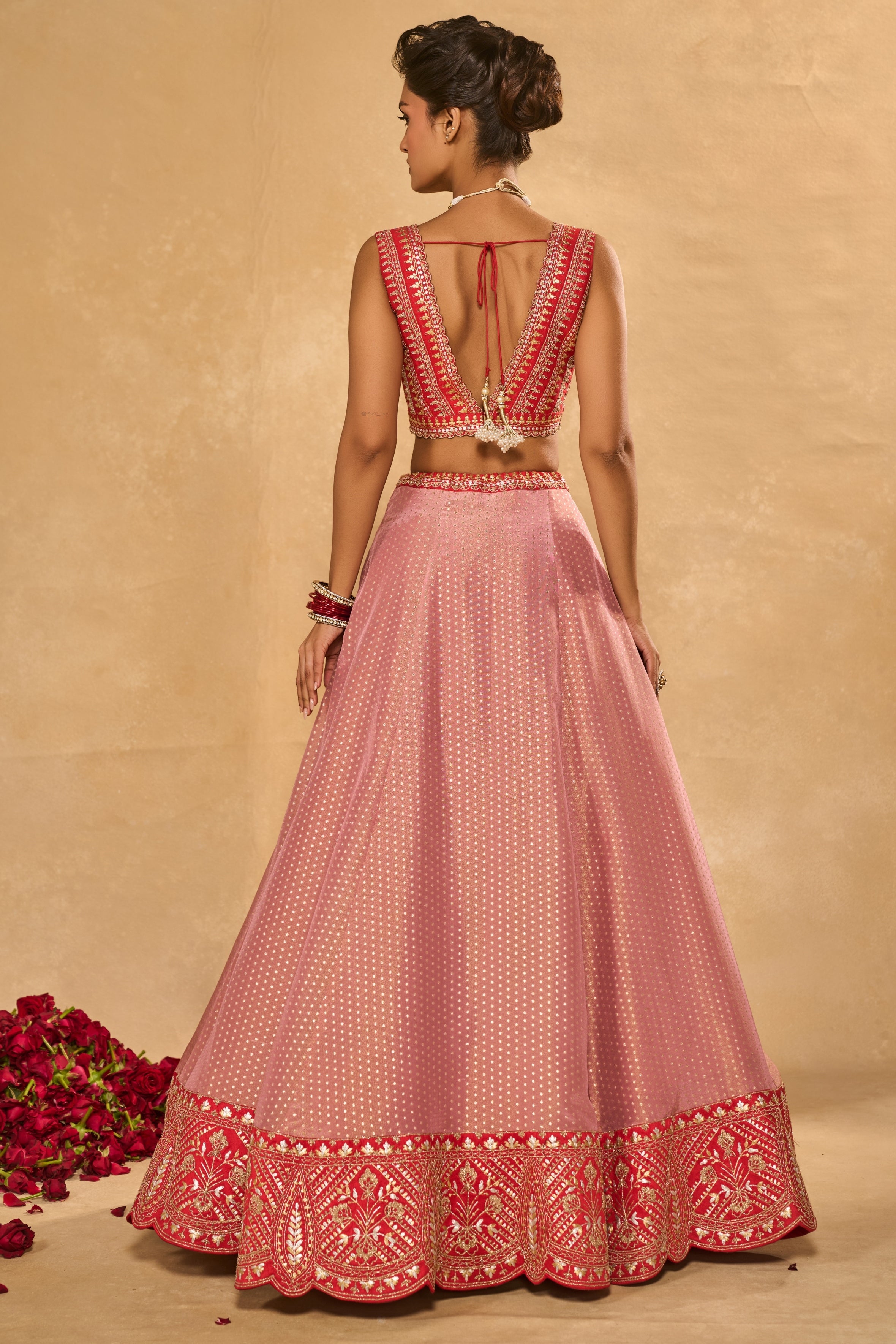 Mina Daman Lehenga Set