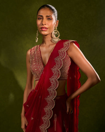 Amal Lehenga Sari Set