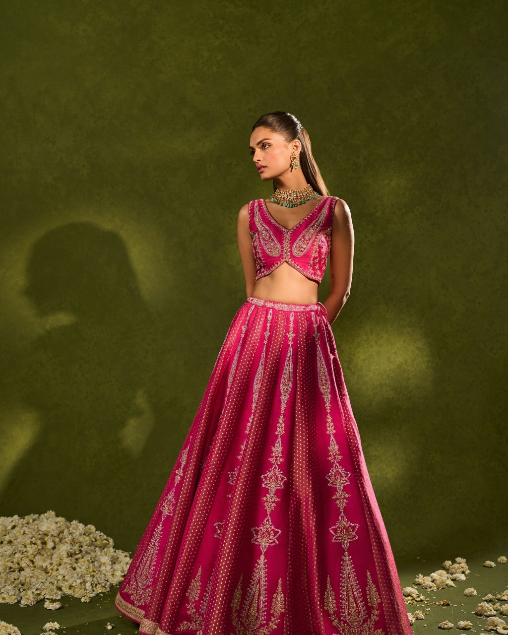 Ambi Brocade Lehenga Set