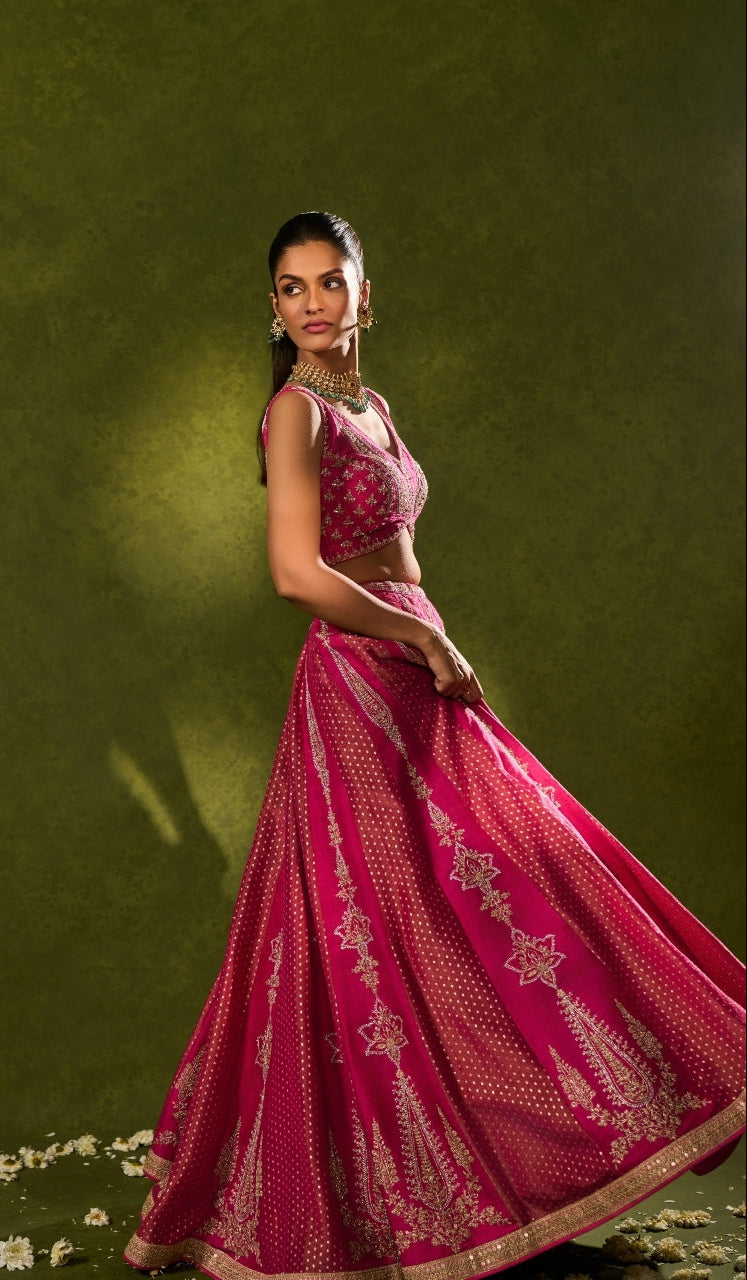 Ambi Brocade Lehenga Set
