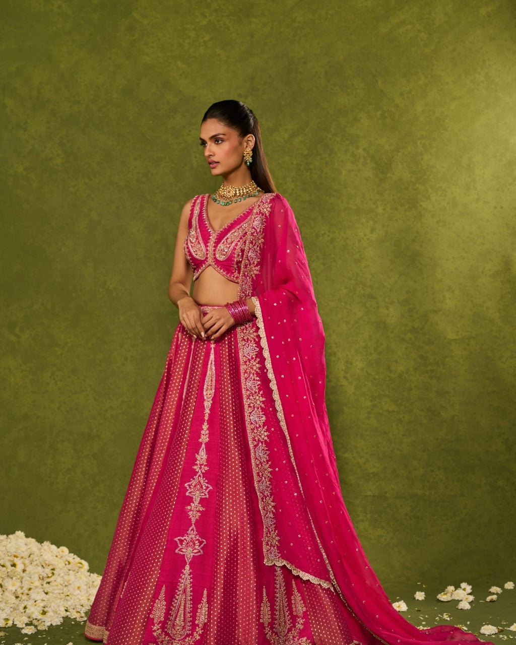 Ambi Brocade Lehenga Set