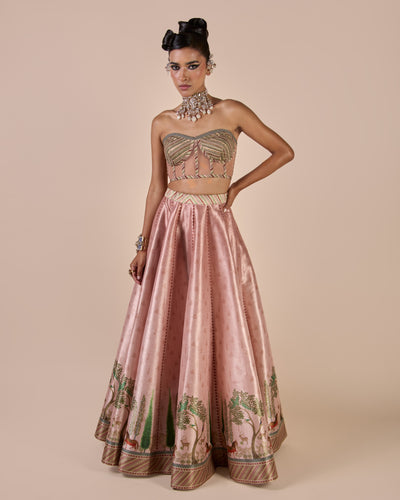 Rose Pink Corset Skirt Set