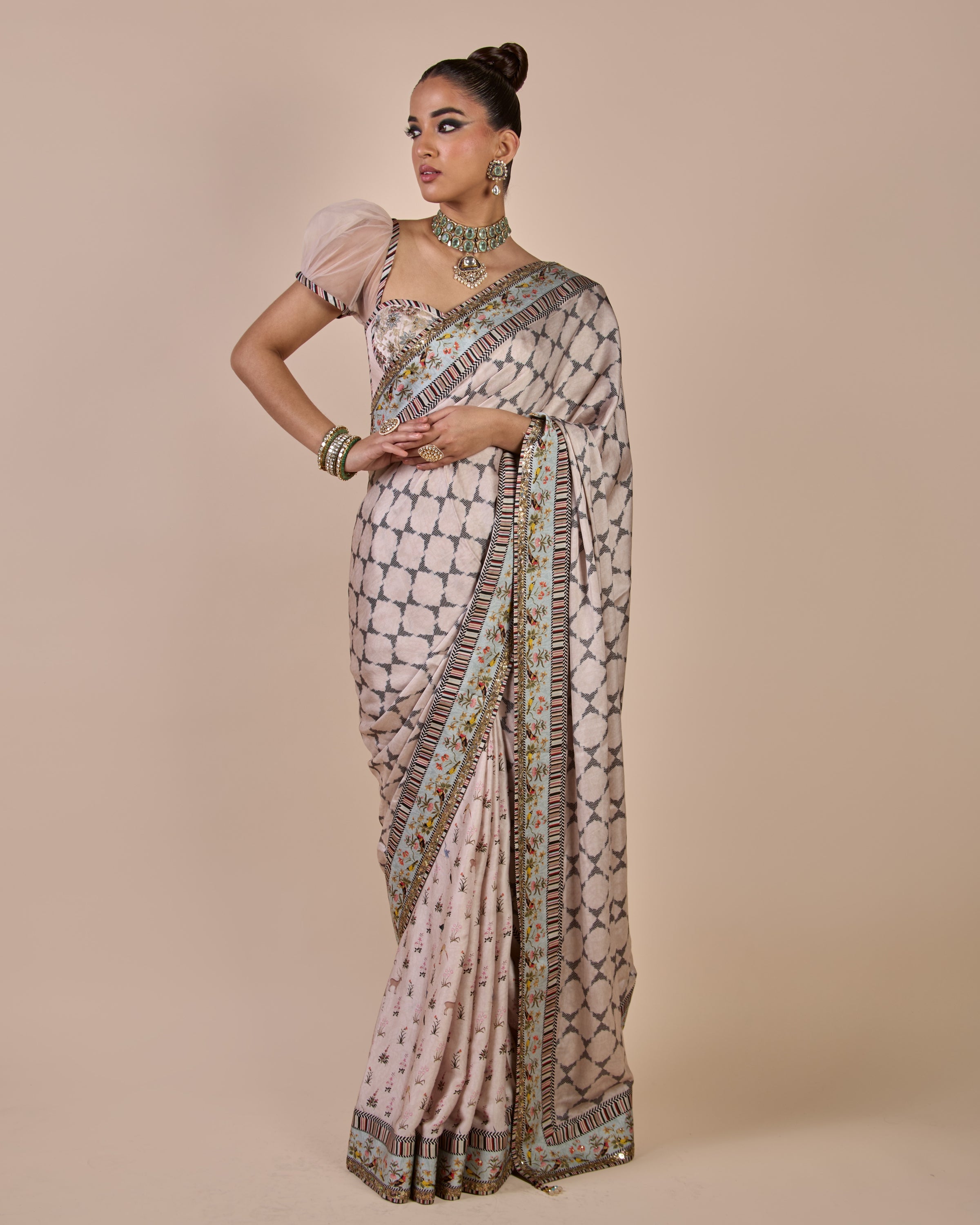 Blush Ivory Sari Set