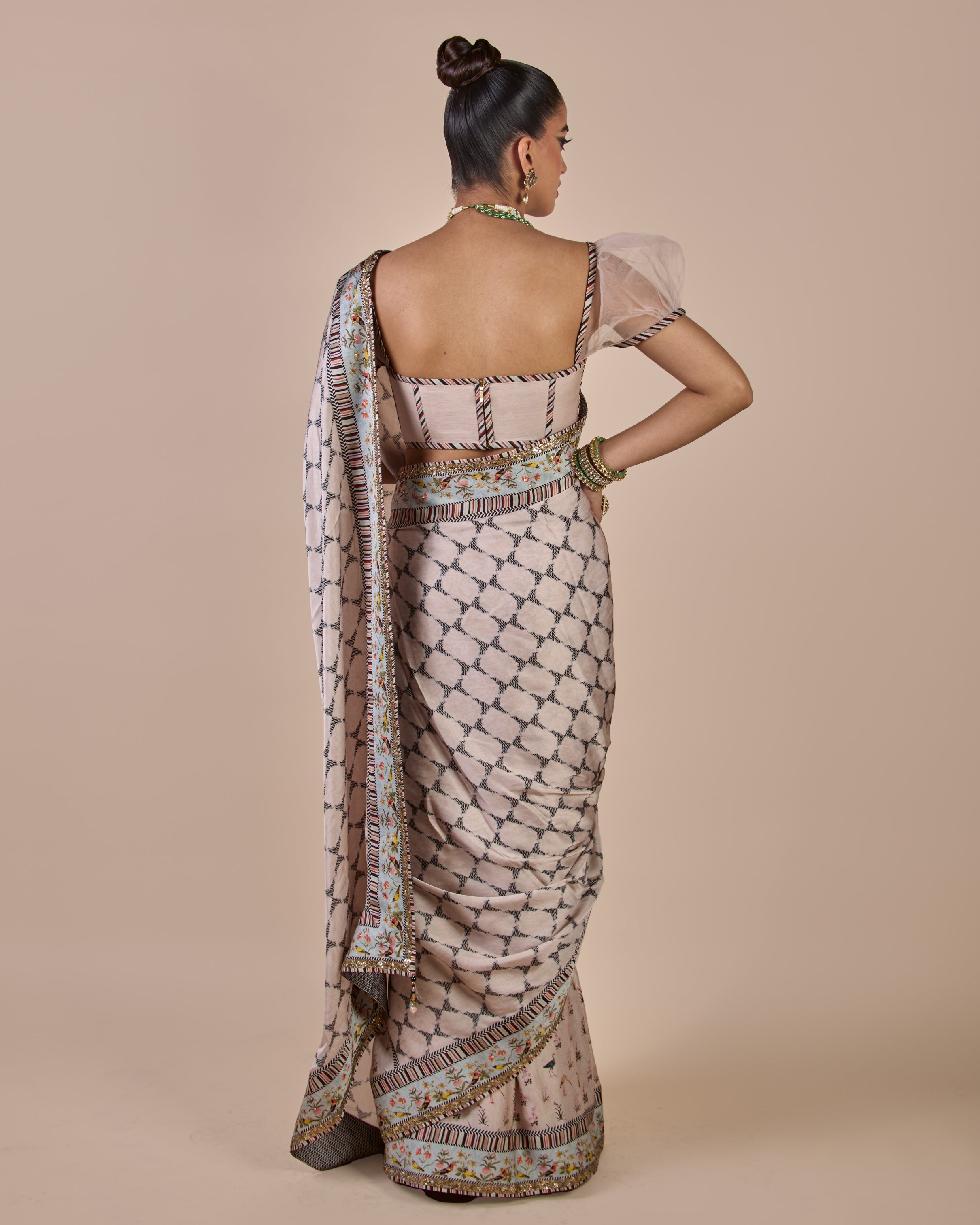 Blush Ivory Sari Set