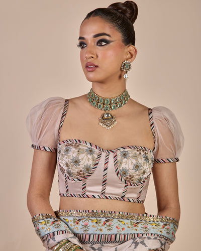 Blush Ivory Sari Set