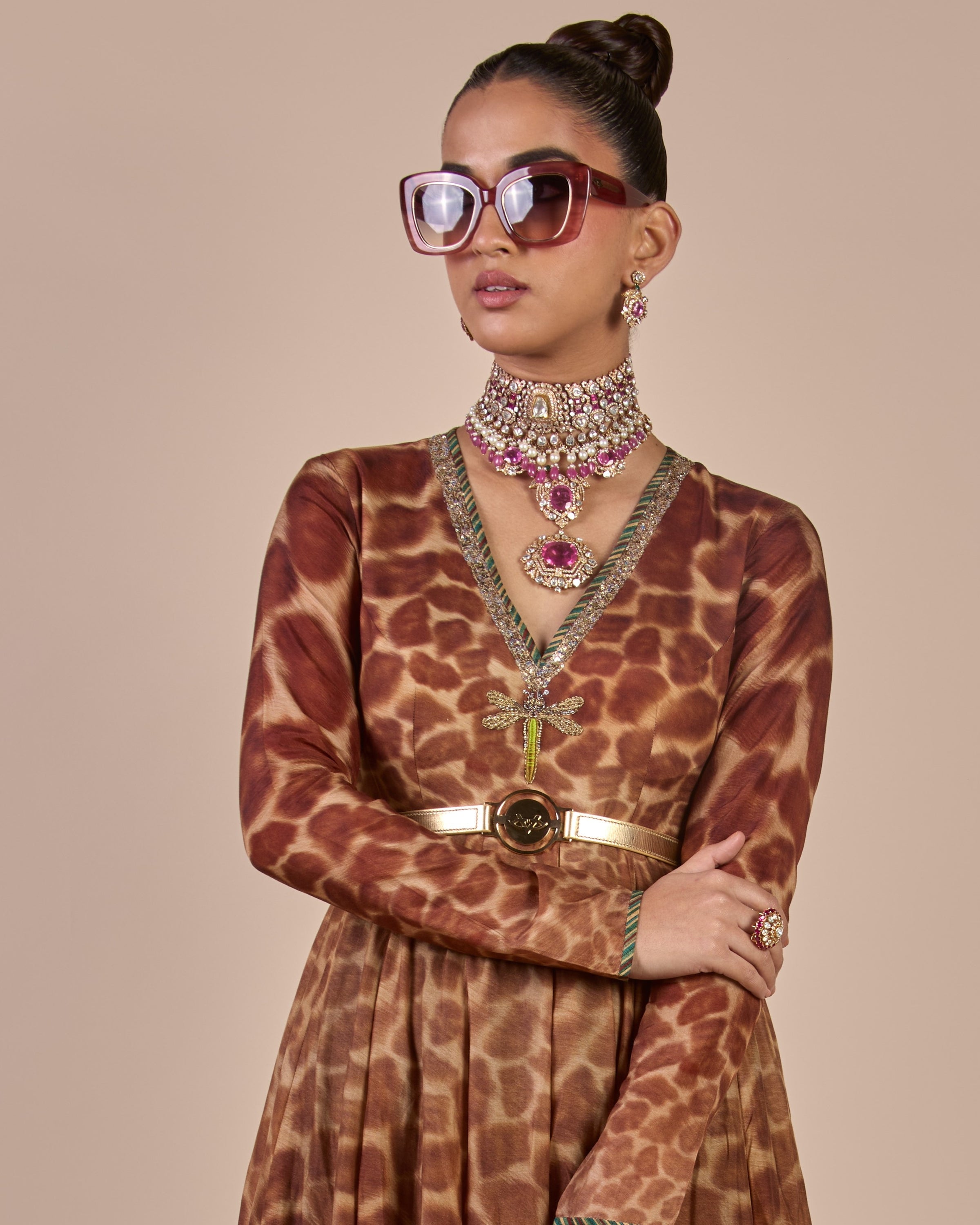 Giraffe Print Anarkali