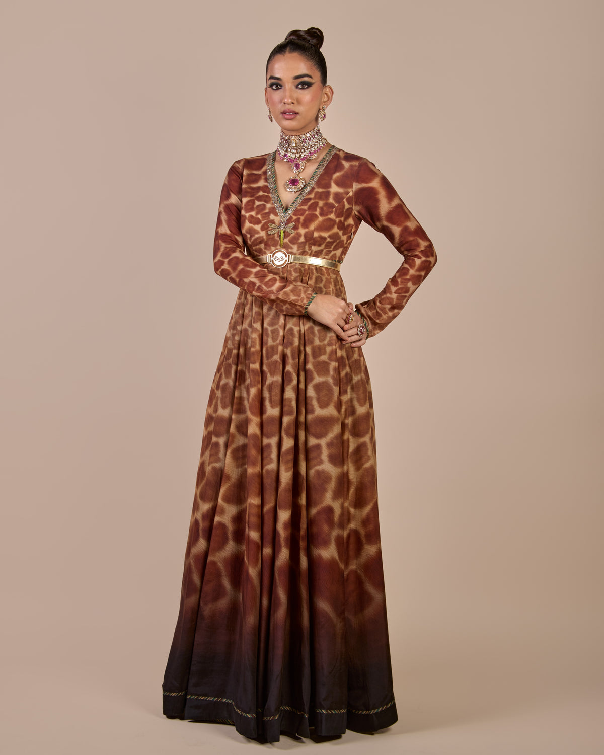 Giraffe Print Anarkali
