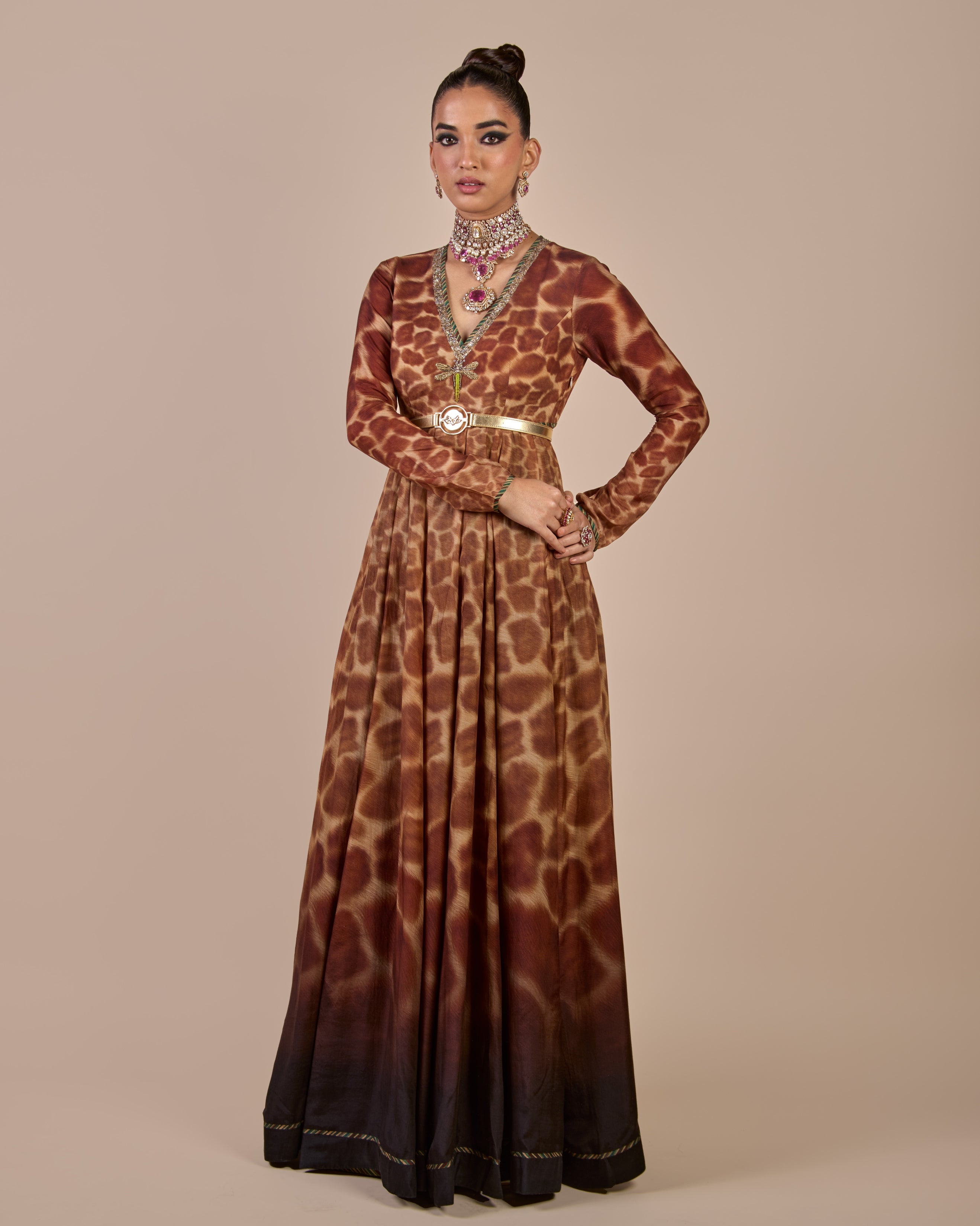 Giraffe Print Anarkali