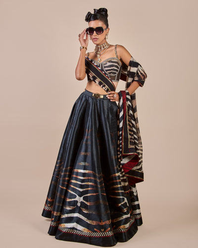 Zebra Print Corset Skirt Set