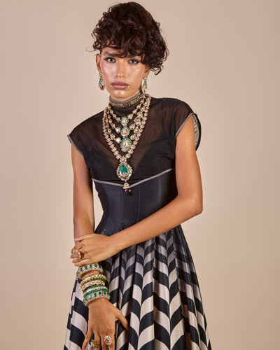 Chevron Anarkali Set