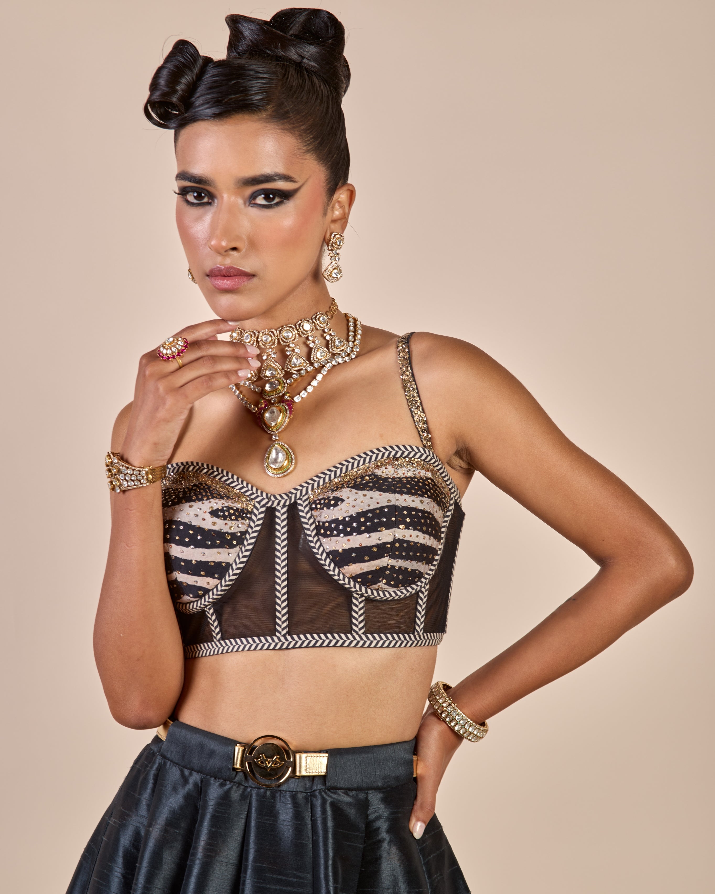 Zebra Print Corset Skirt Set