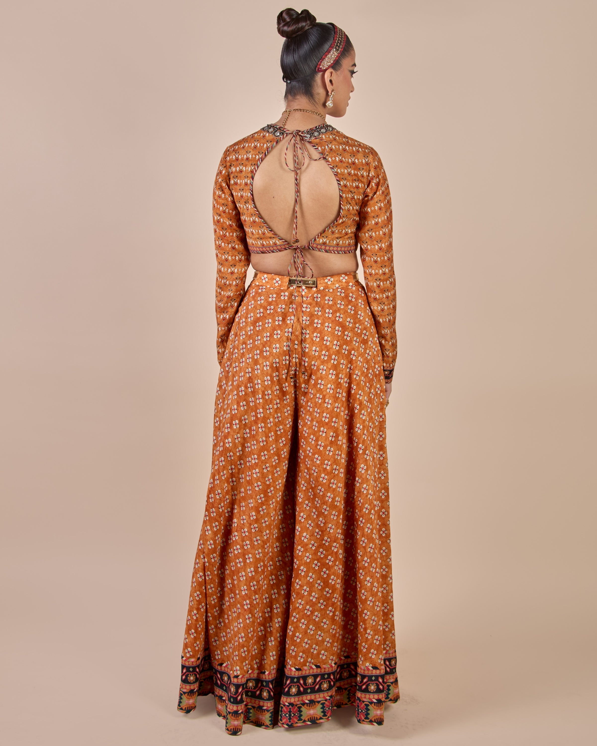 Rust Orange Sharara Set
