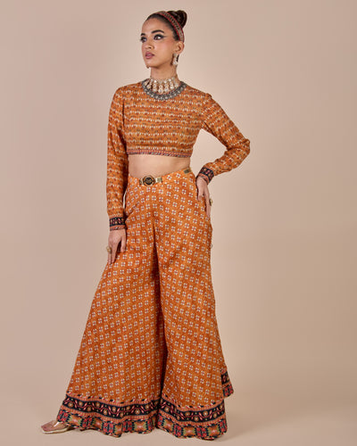 Rust Orange Sharara Set