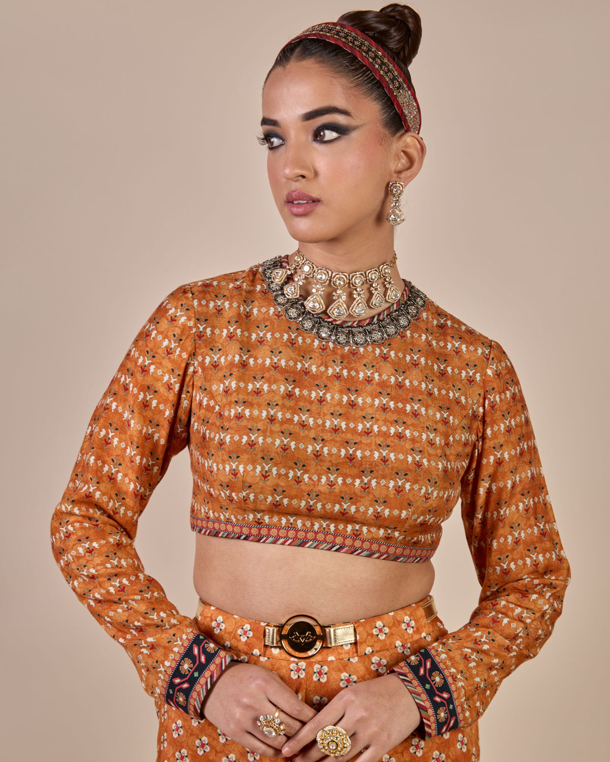 Rust Orange Sharara Set