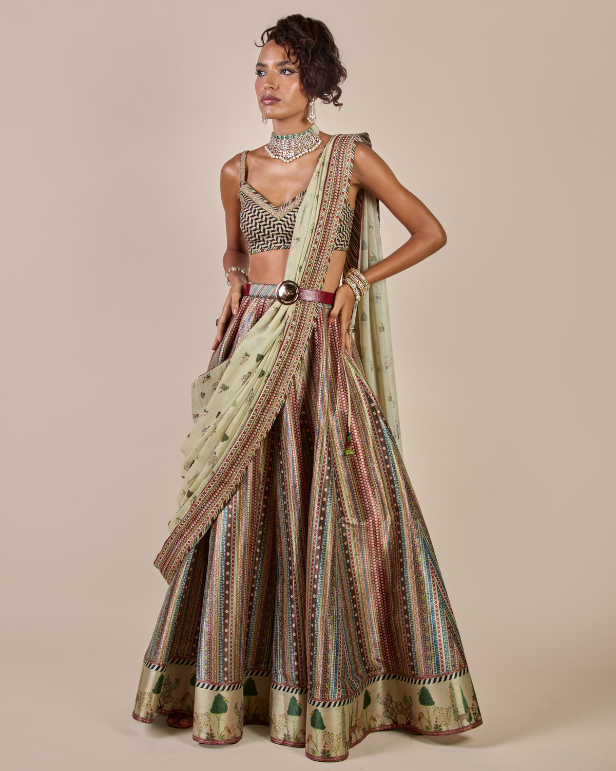 Crème Ivory - Multi Hued Skirt Set