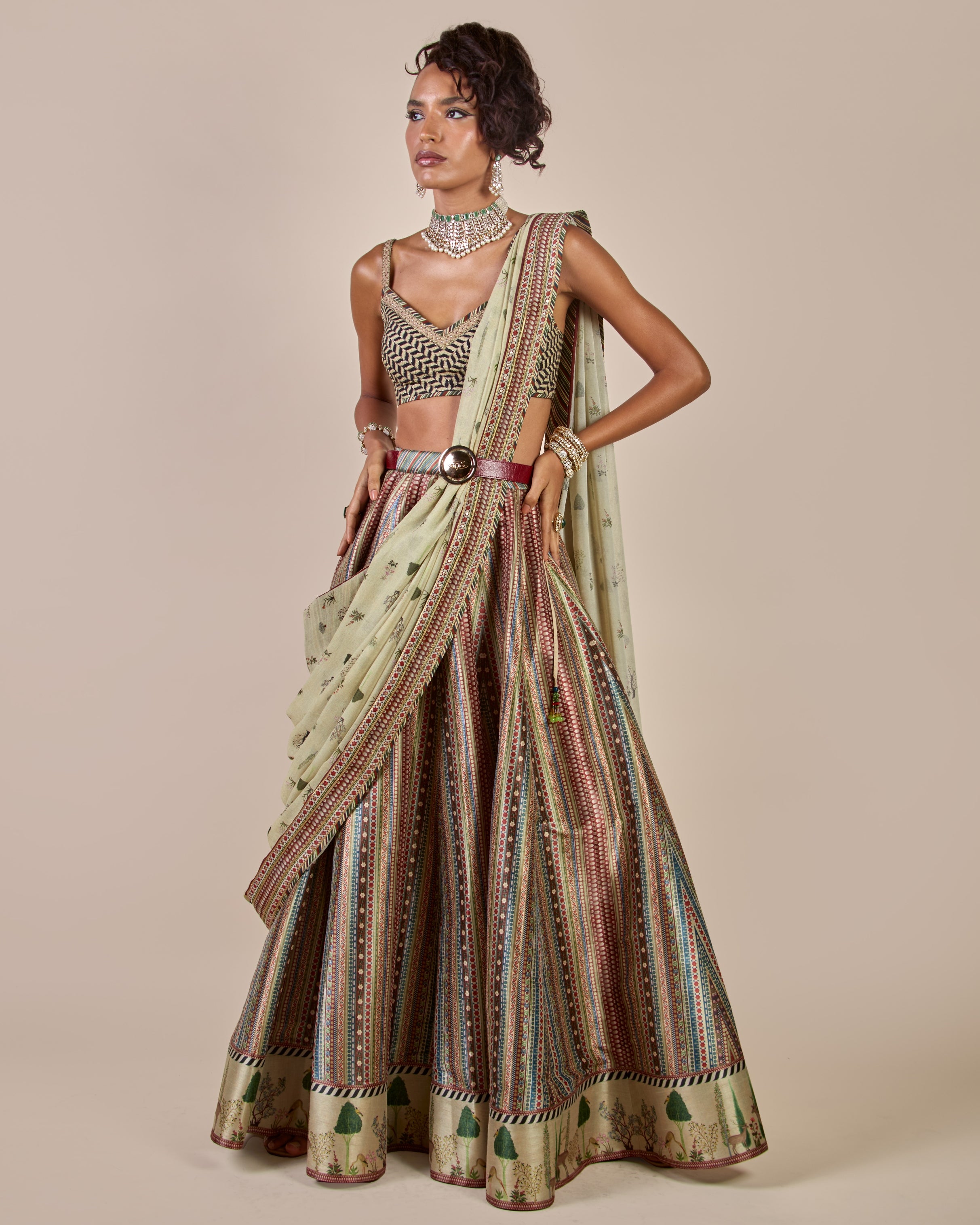 Crème Ivory - Multi Hued Skirt Set