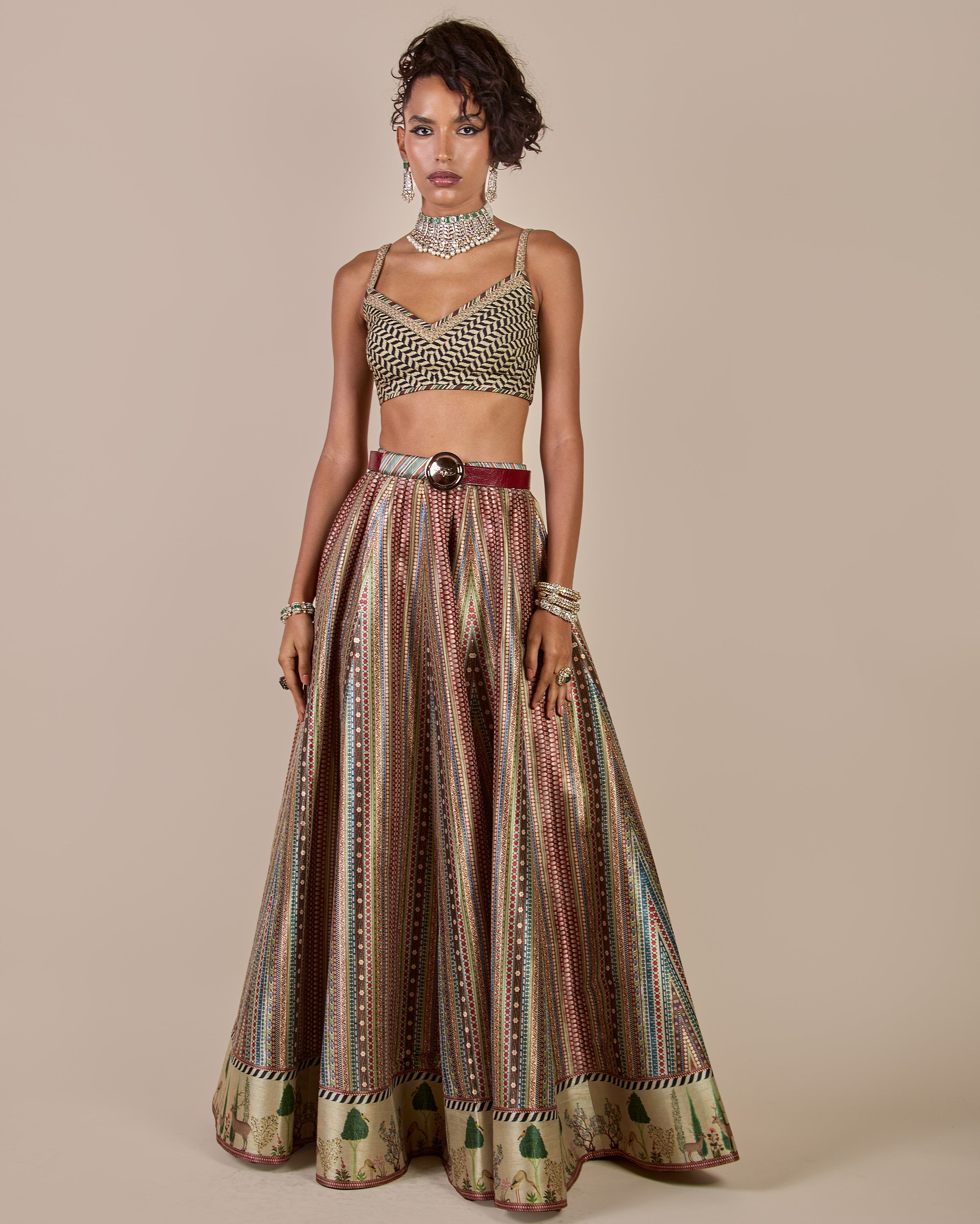 Crème Ivory - Multi Hued Skirt Set