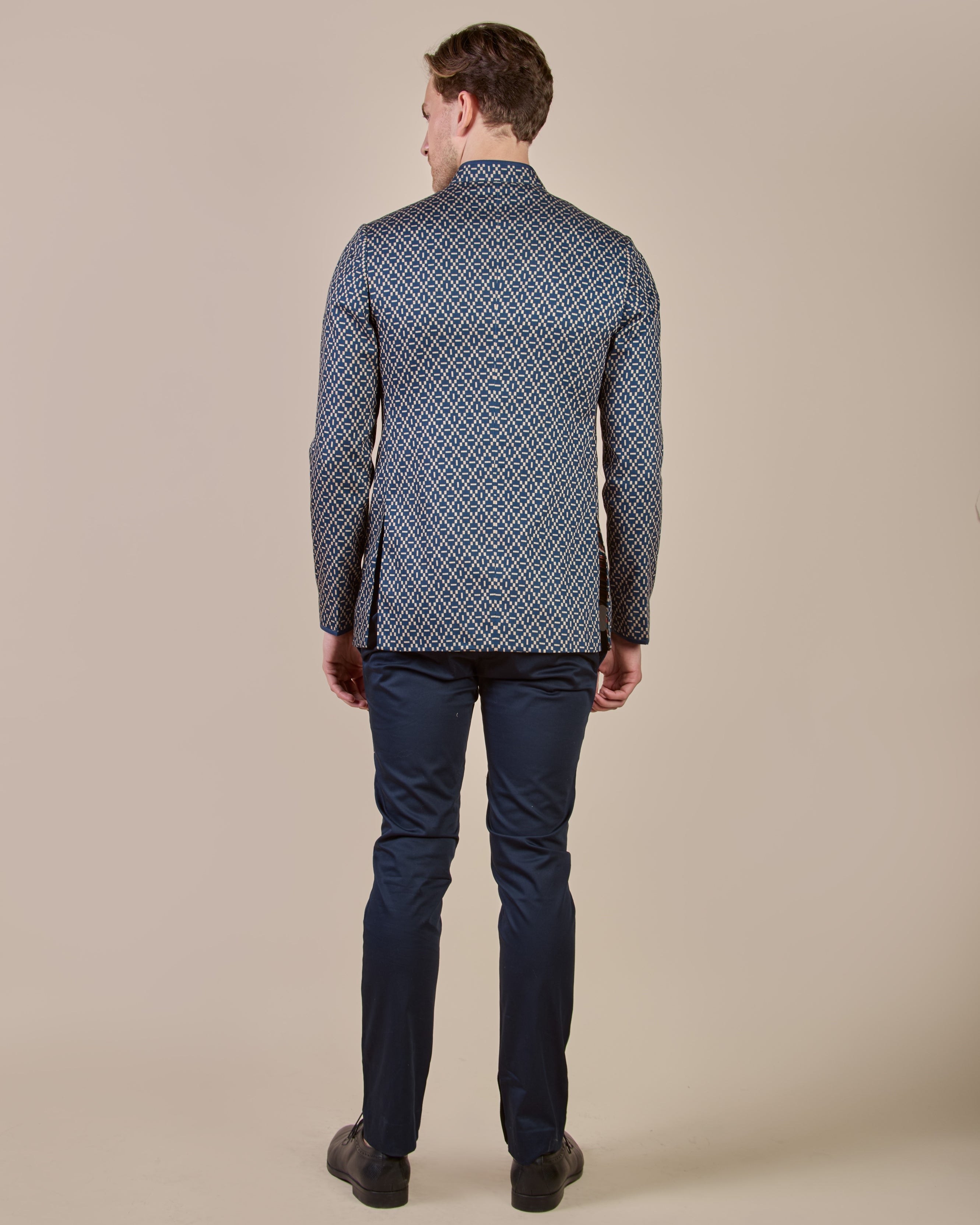 Navy Blue - Ivory Bandhgala