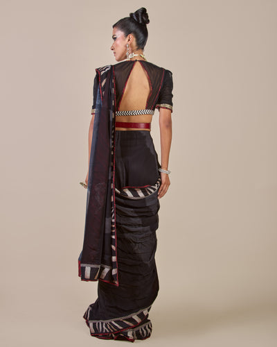 Zebra Print Sari Set