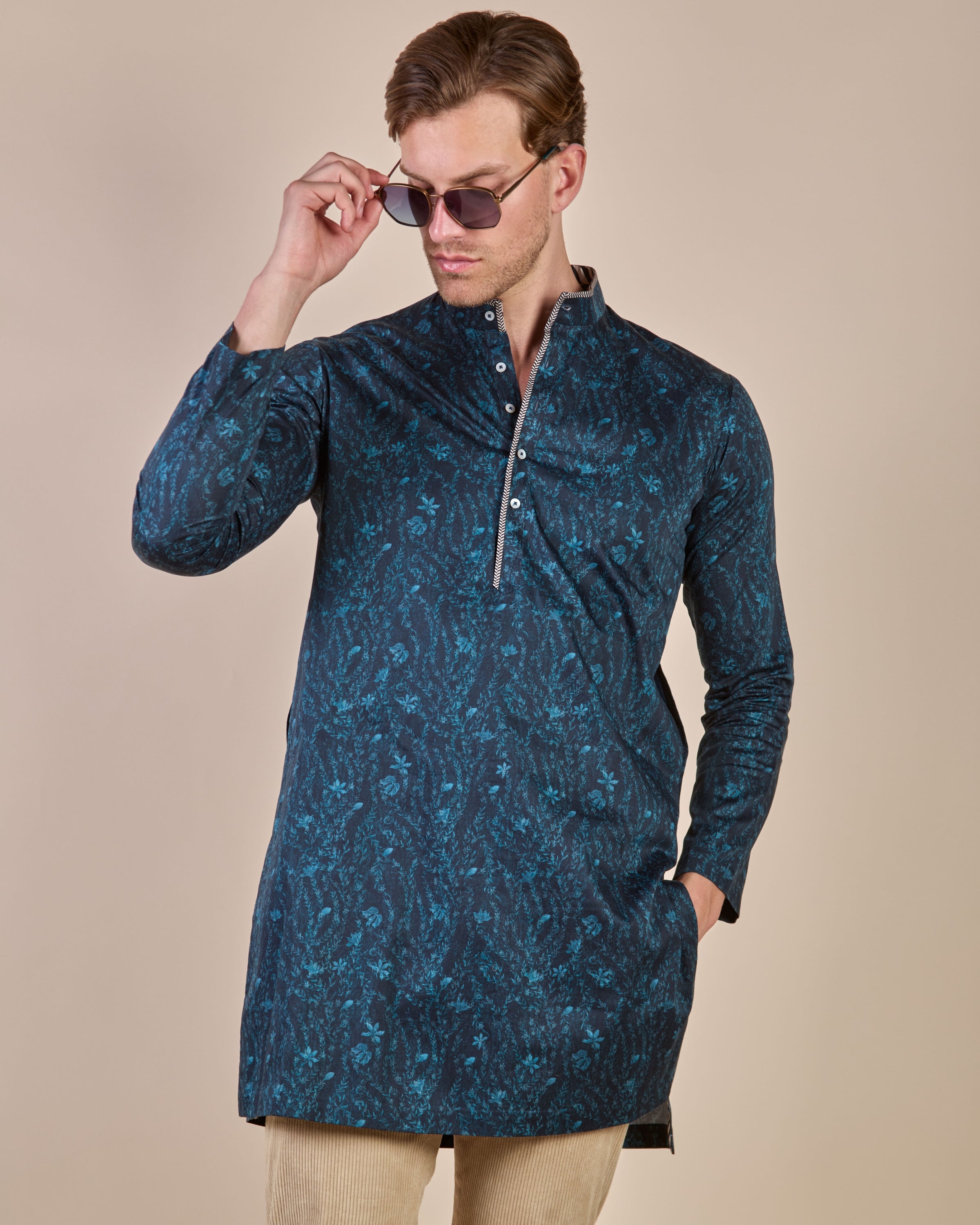 Prussian Blue Kurta