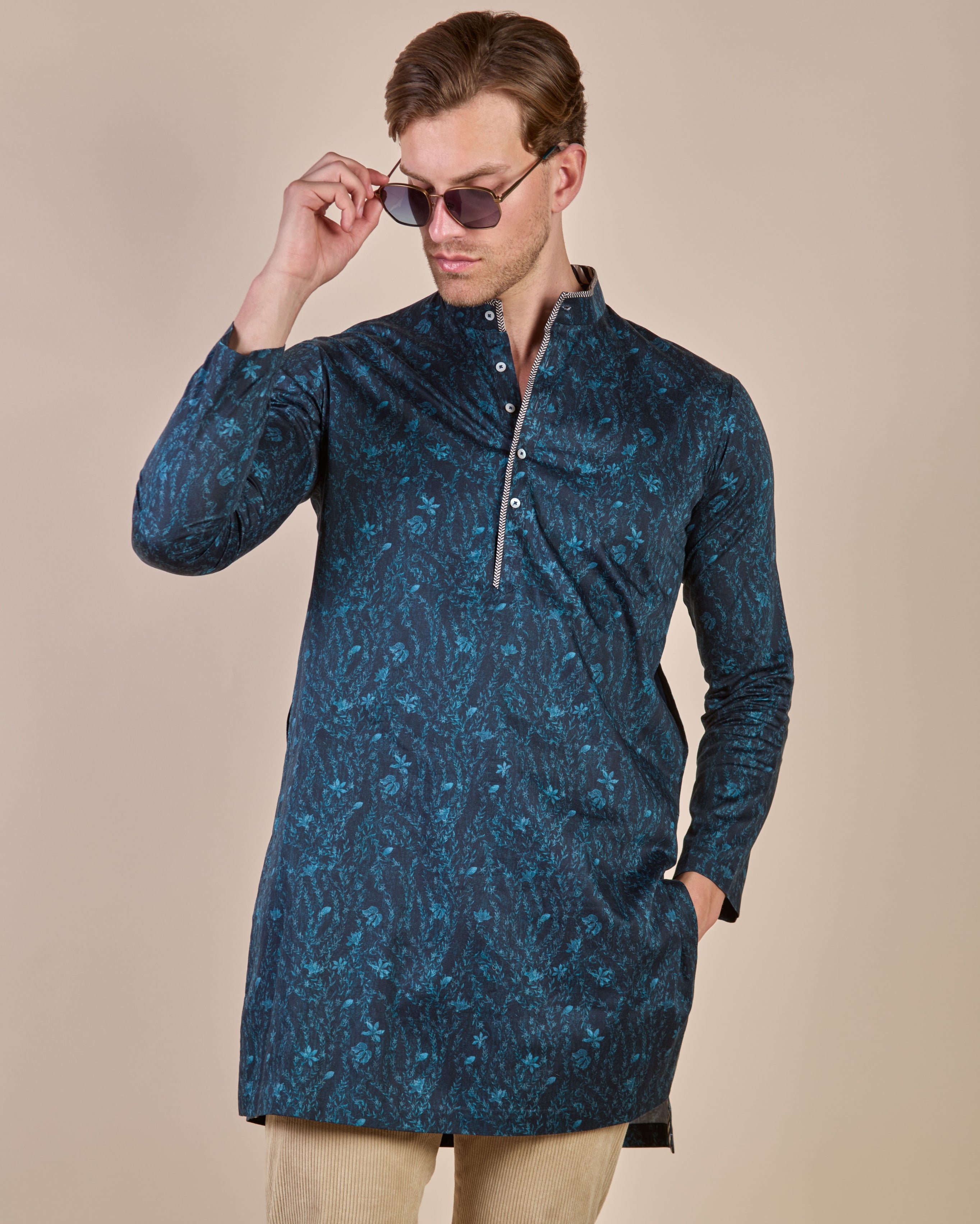 Prussian Blue Kurta