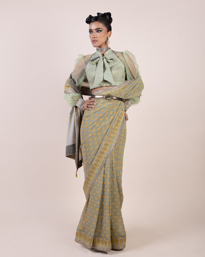 Mint Green Sari Set