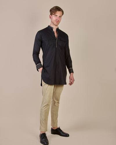 Rich Black Kurta