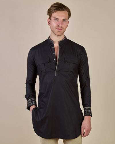 Rich Black Kurta