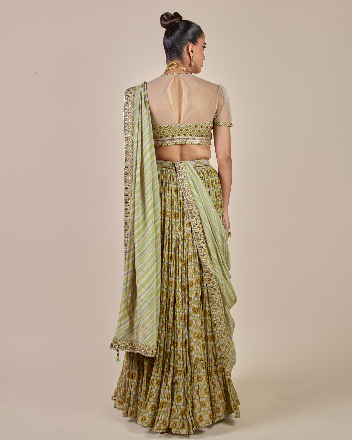 Olive Yellow Skirt Set