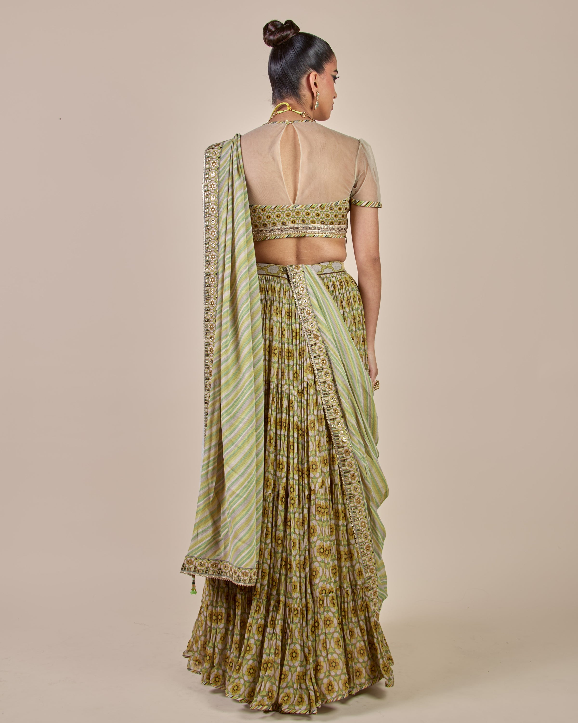 Olive Yellow Skirt Set