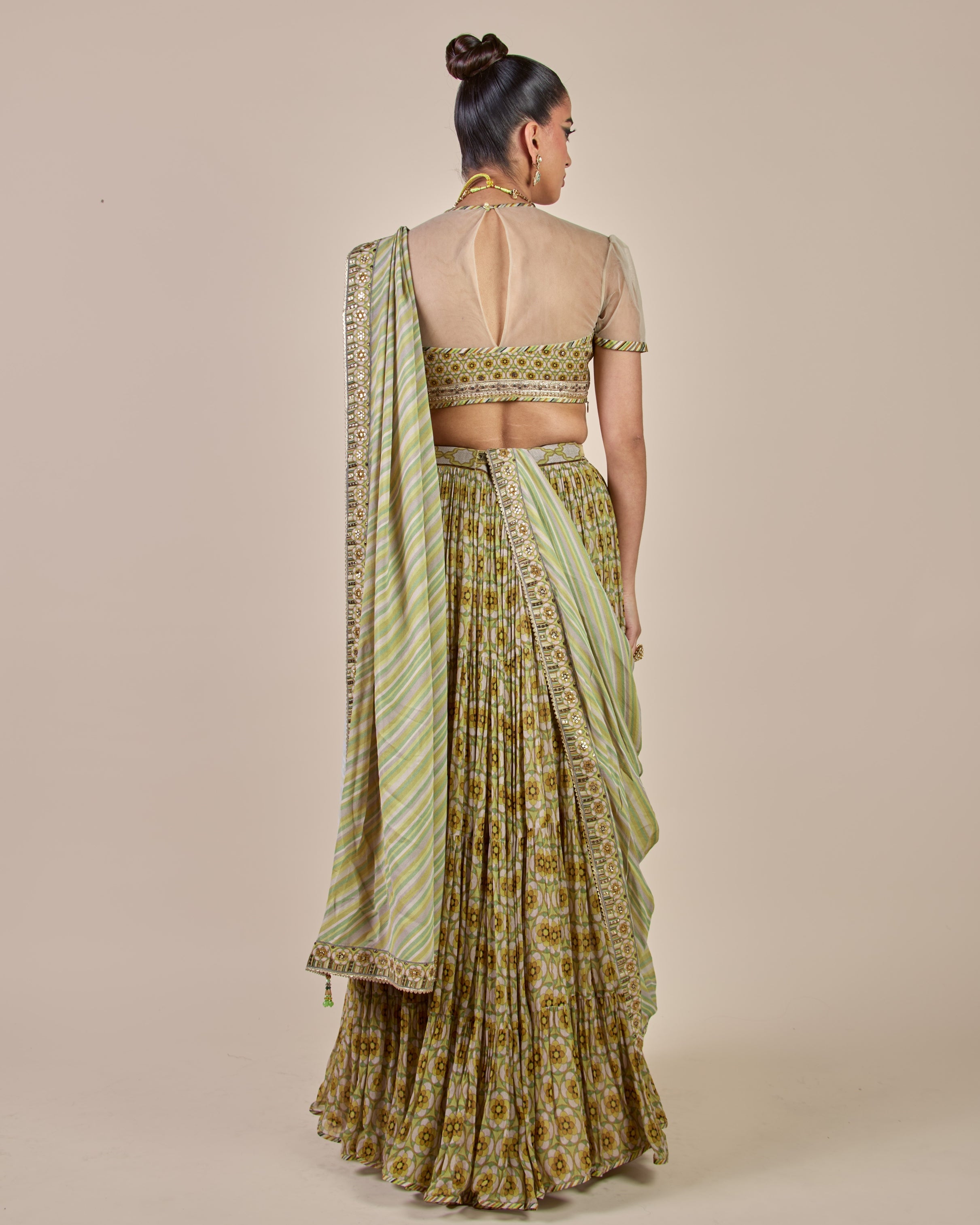 Olive Yellow Skirt Set