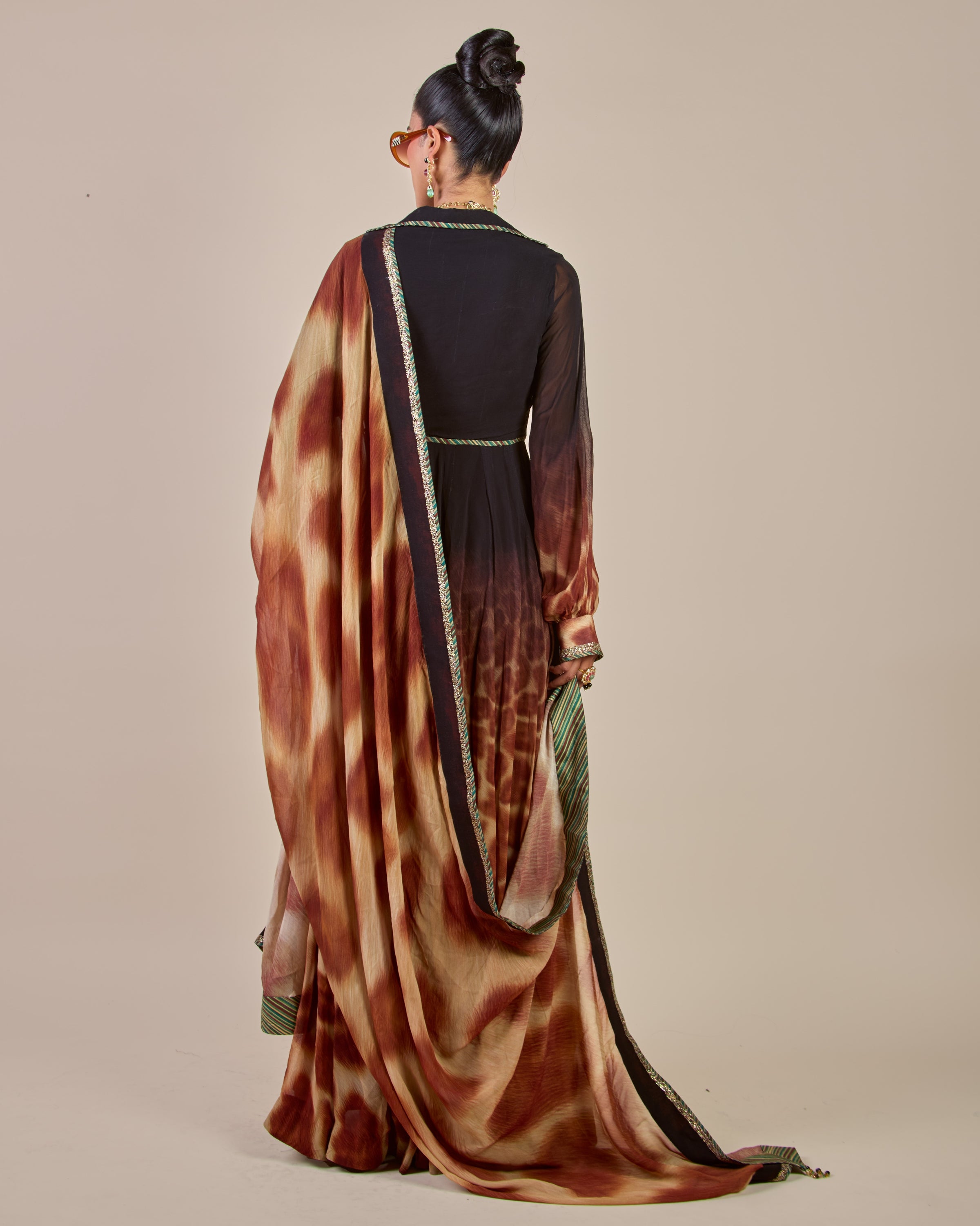 Giraffe Ombre Print Anarkali