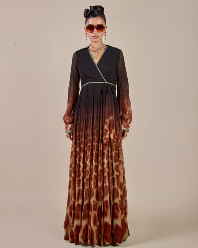 Giraffe Ombre Print Anarkali