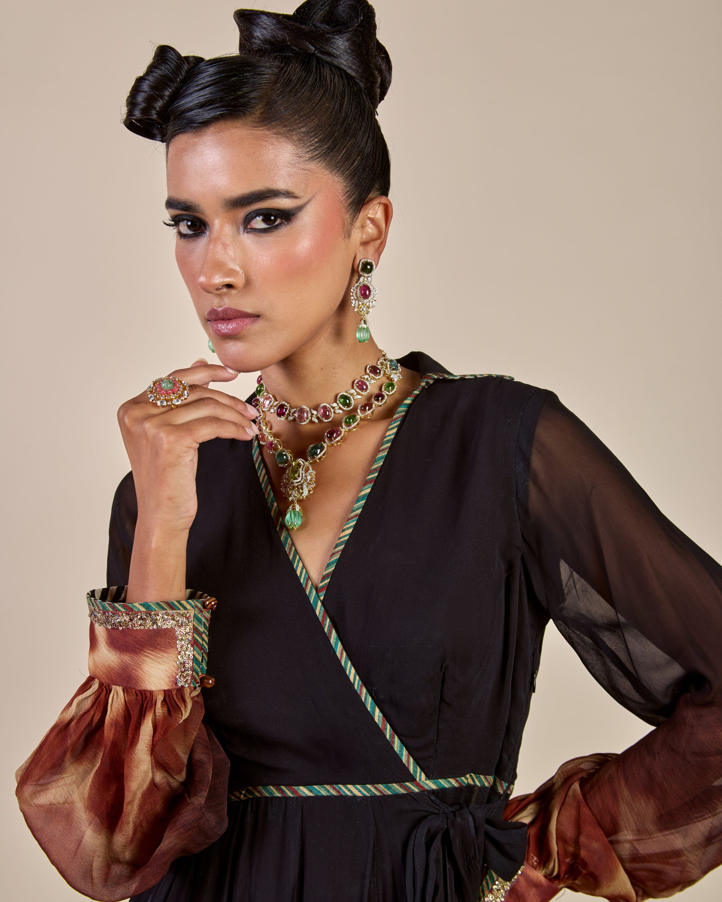 Giraffe Ombre Print Anarkali