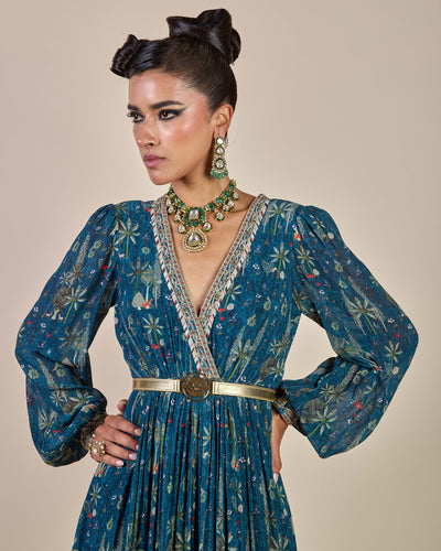 Prussian Blue Maxi Dress