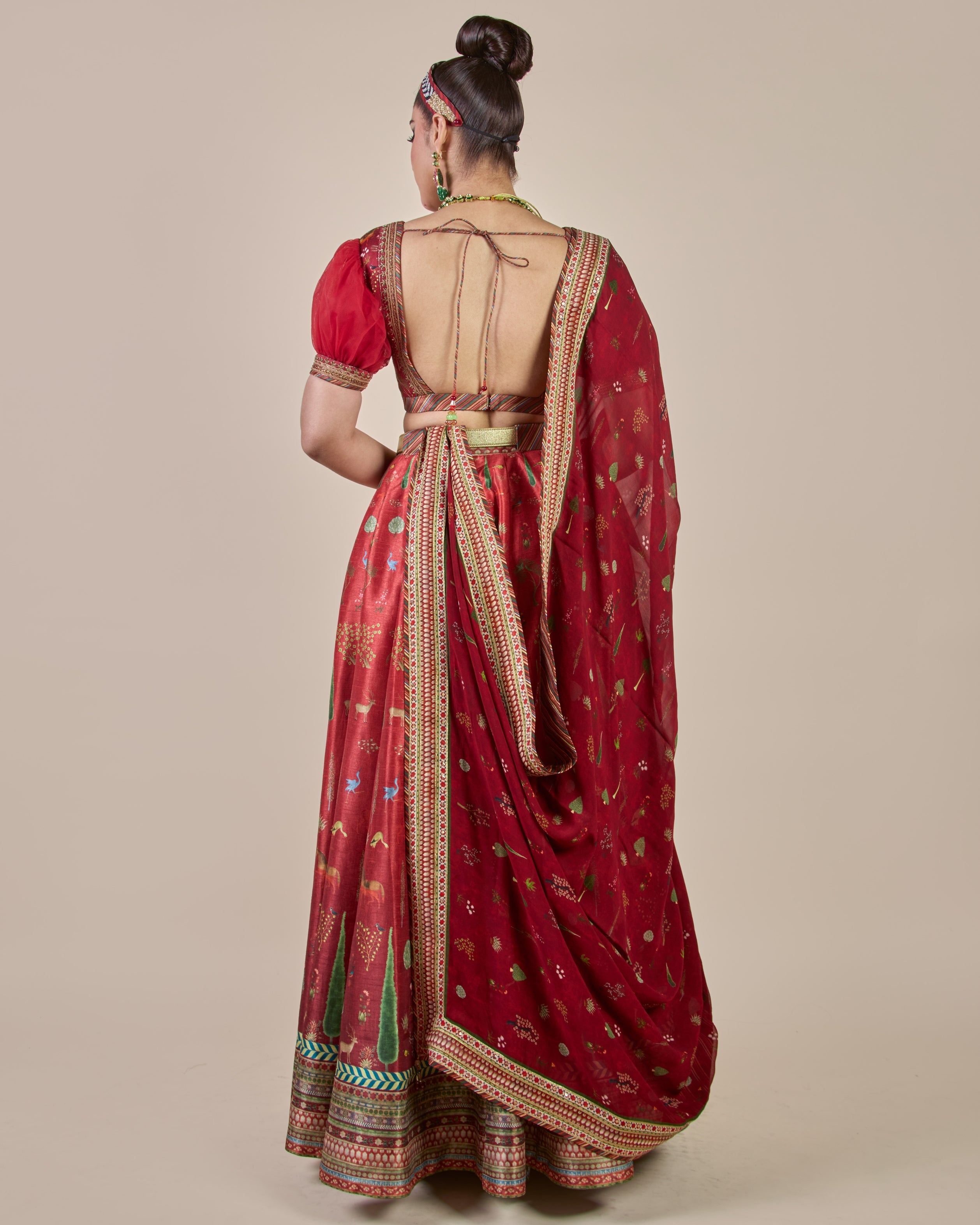 Crimson Red Ombre Skirt Set