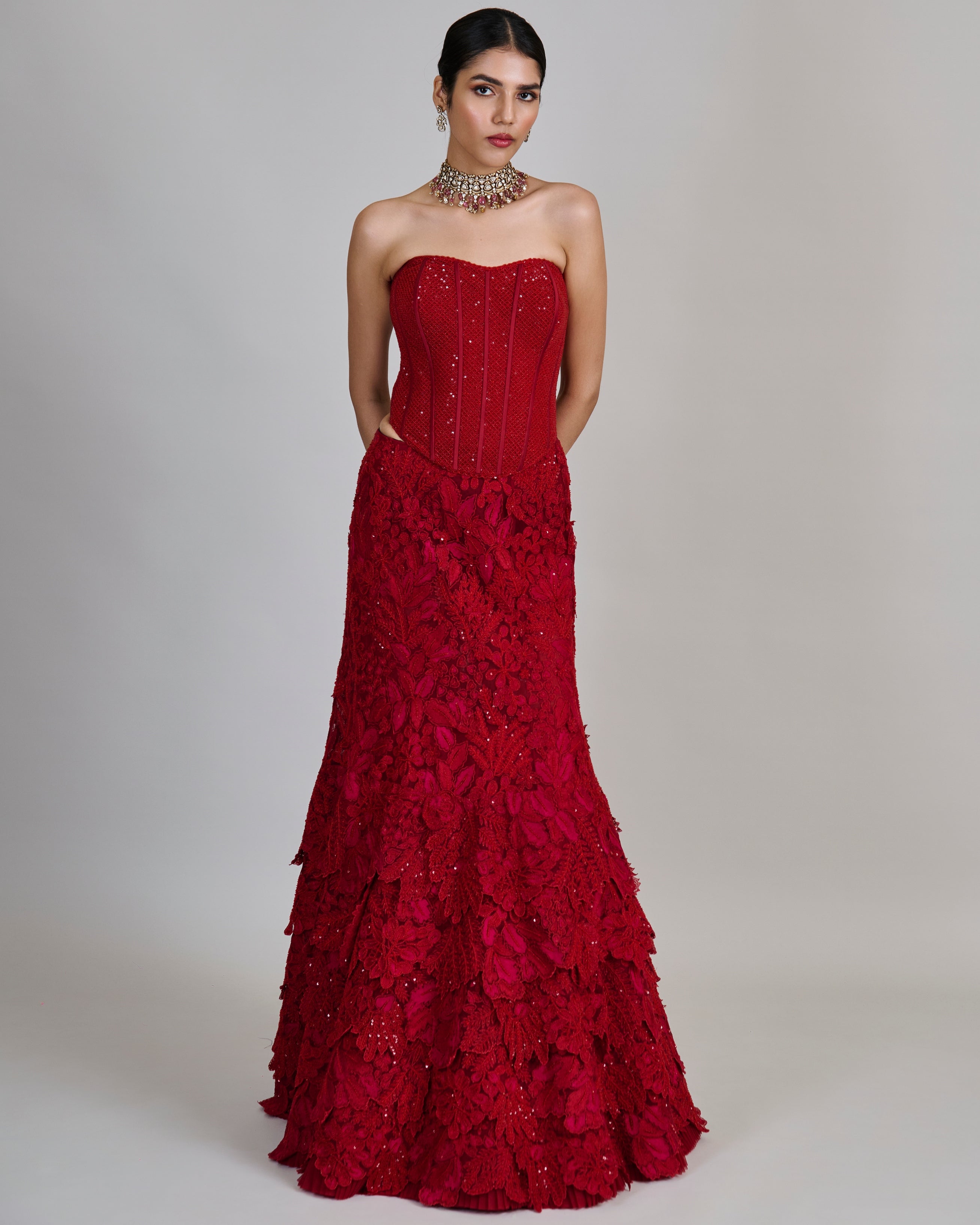 Red Joise Lehenga Set