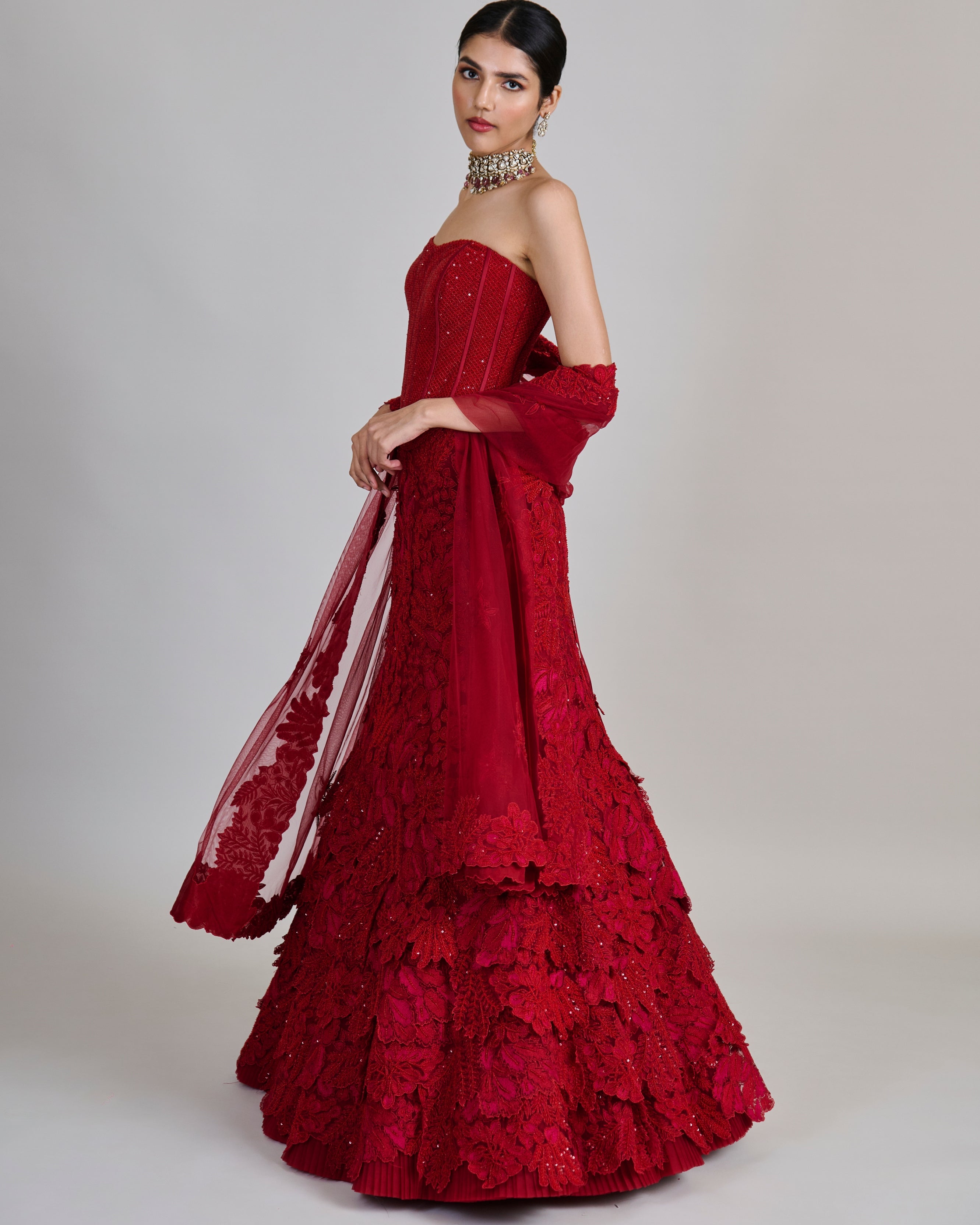 Red Joise Lehenga Set