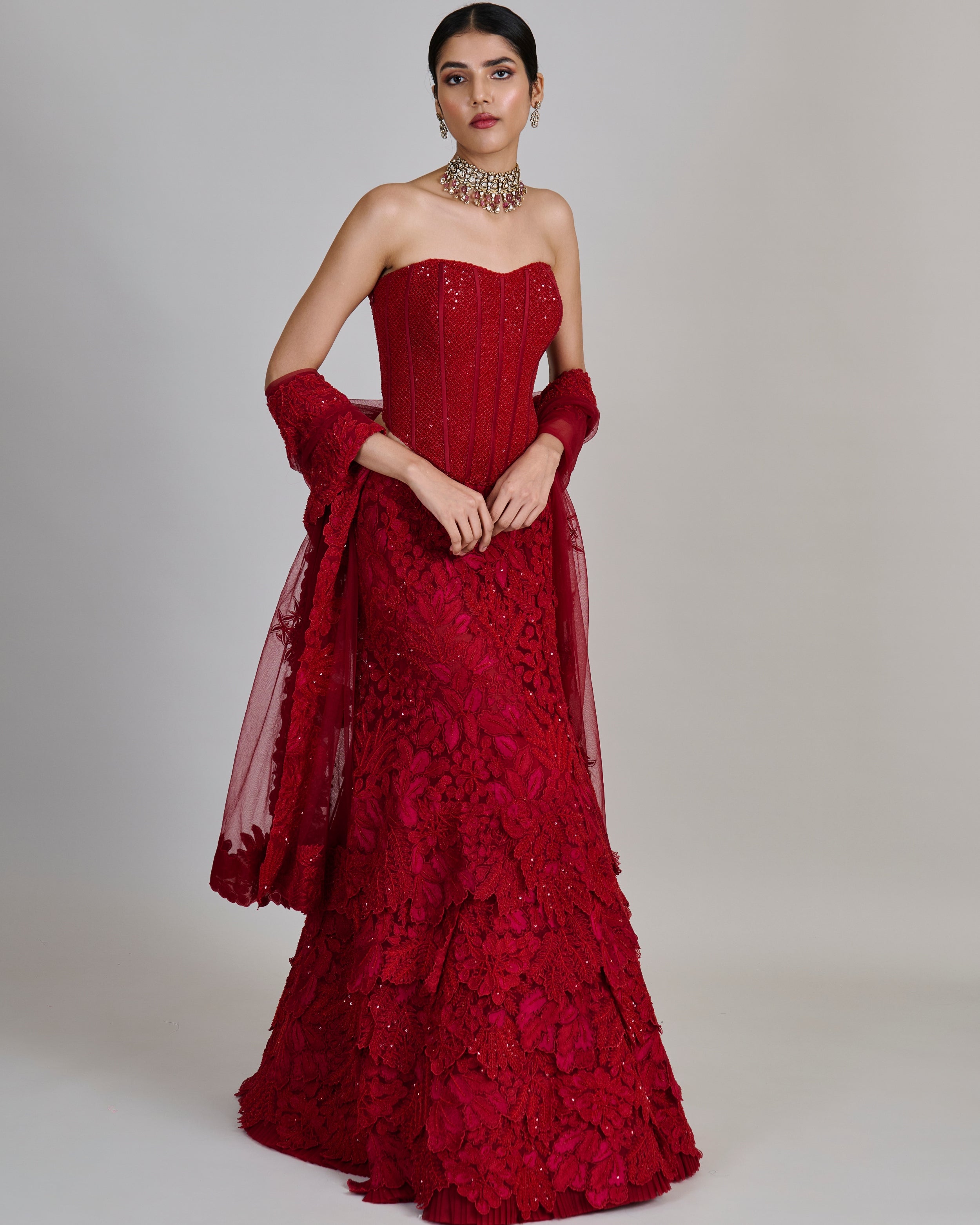 Red Joise Lehenga Set