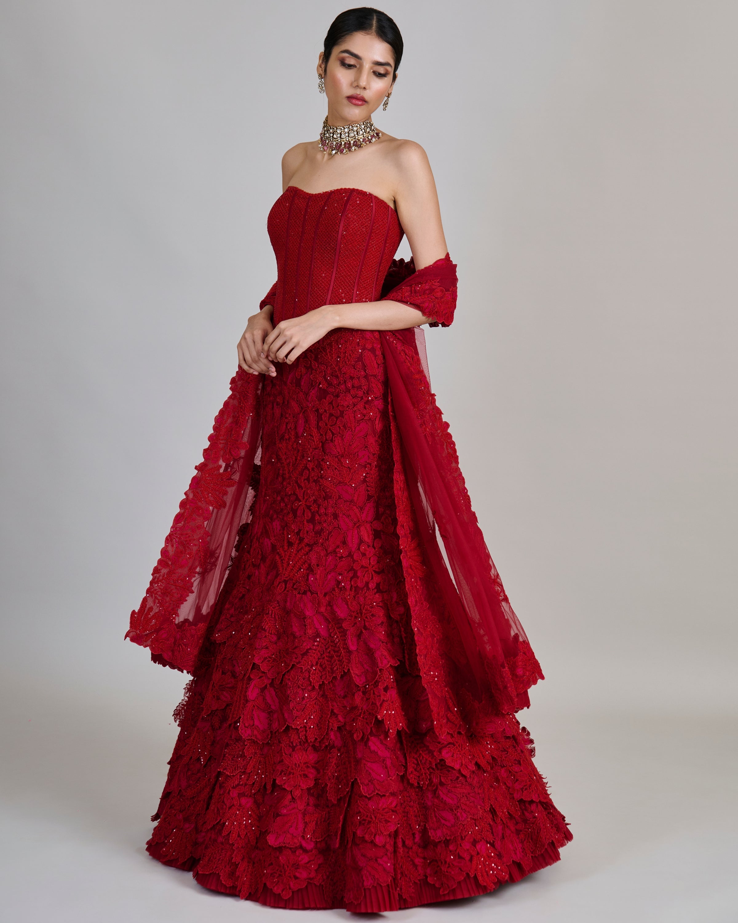 Red Joise Lehenga Set