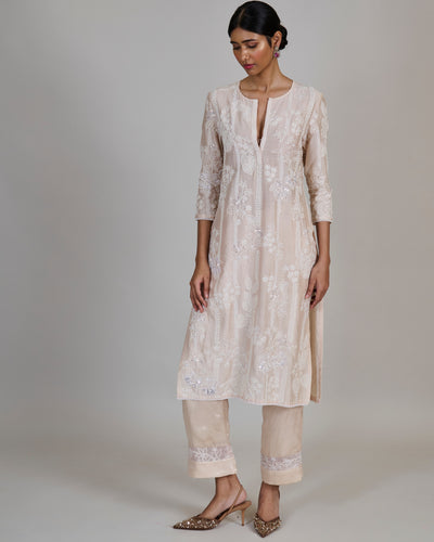 Champange With Ivory Noor Kurta Set