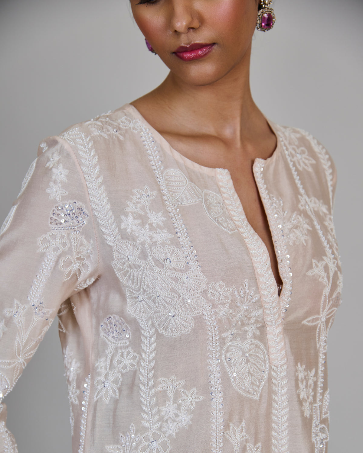 Champange With Ivory Noor Kurta Set