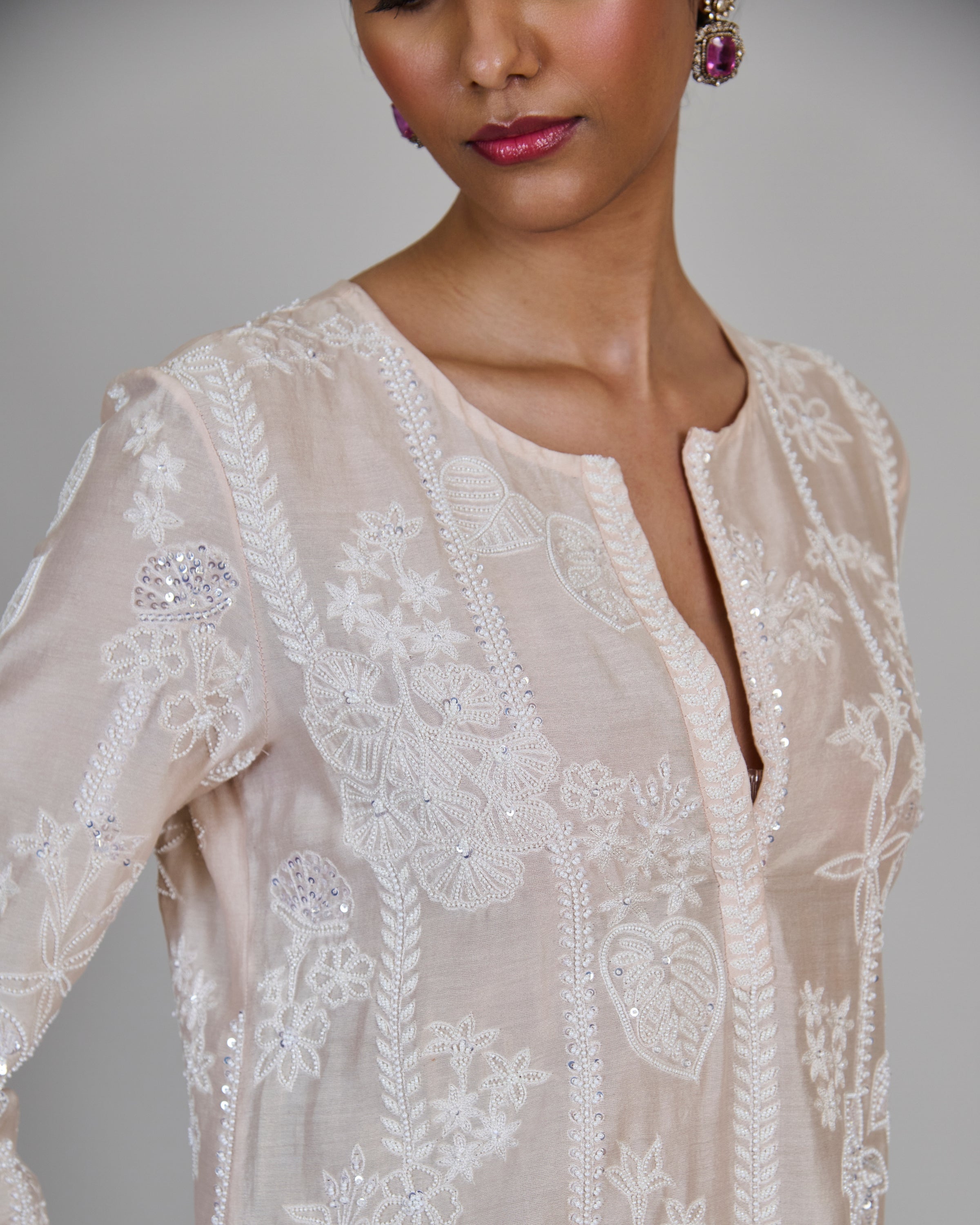 Champange With Ivory Noor Kurta Set