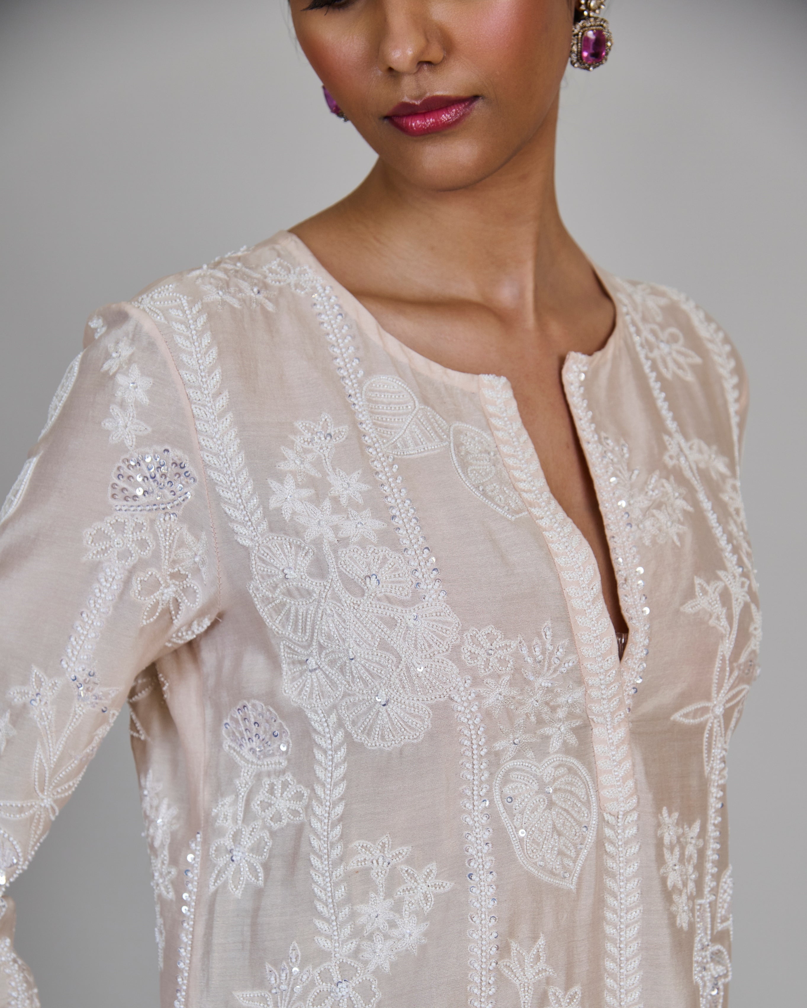 Champange With Ivory Noor Kurta Set