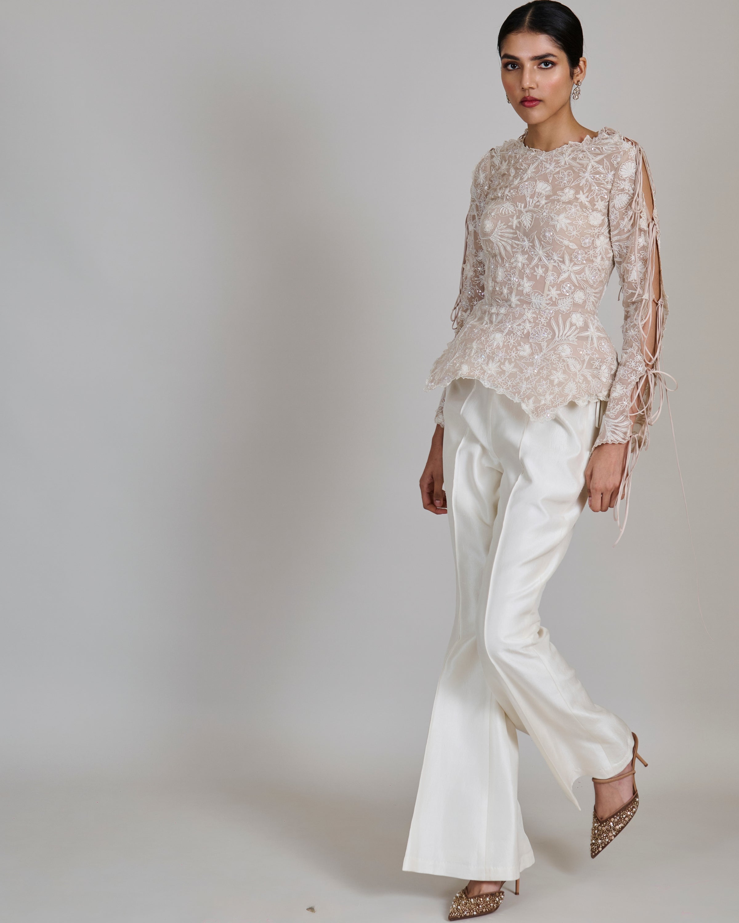 Champagne With Ivory Caelen Pant Set