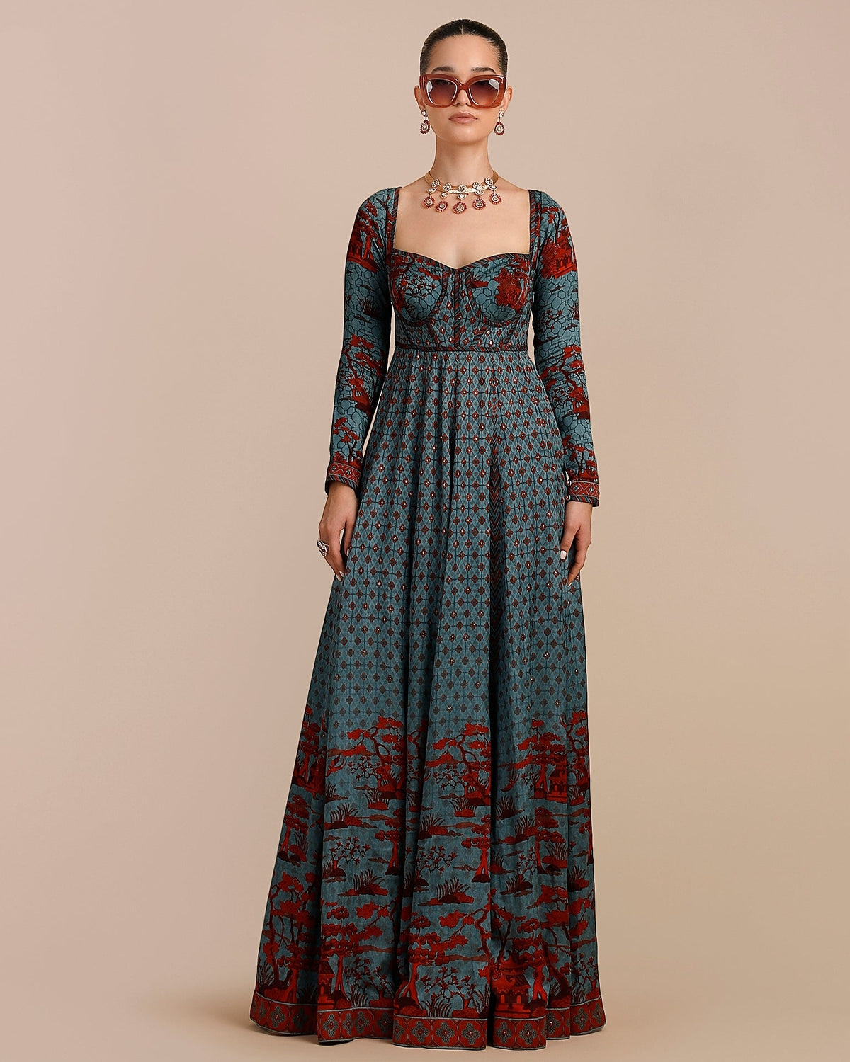 Cerulean Blue Anarkali